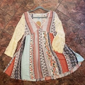 Size Small lace and bandana boho dress